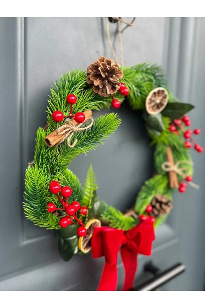 Remo Design Yılbaşı Kapı Süsü , Yılbaşı Çelengi 30 cm