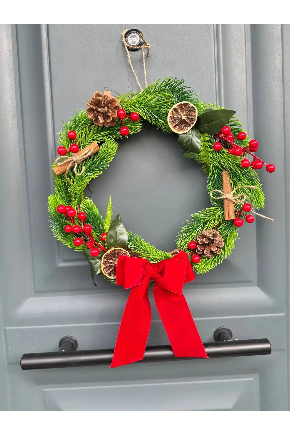 Remo Design Yılbaşı Kapı Süsü , Yılbaşı Çelengi 30 cm