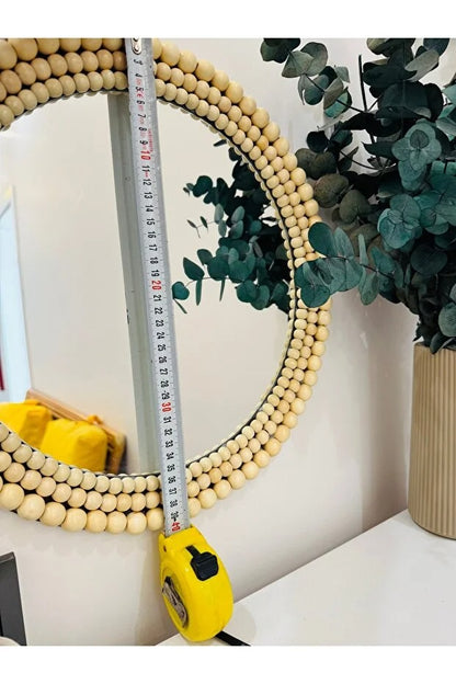 Remo Design Ahşap Boncuklu Ayna ( 40 cm )